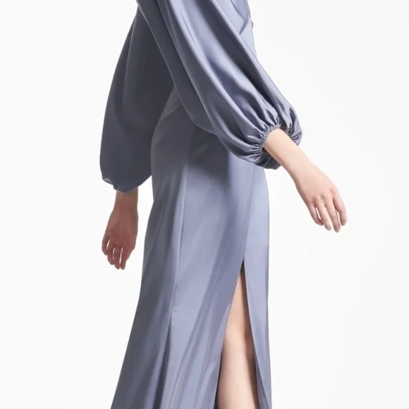 NWT | Sachin + Babi Satin Gabby Gown Cool Grey Size 10 & 12 - Picture 6 of 12